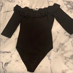 Zara Black Ruffle Bodysuit